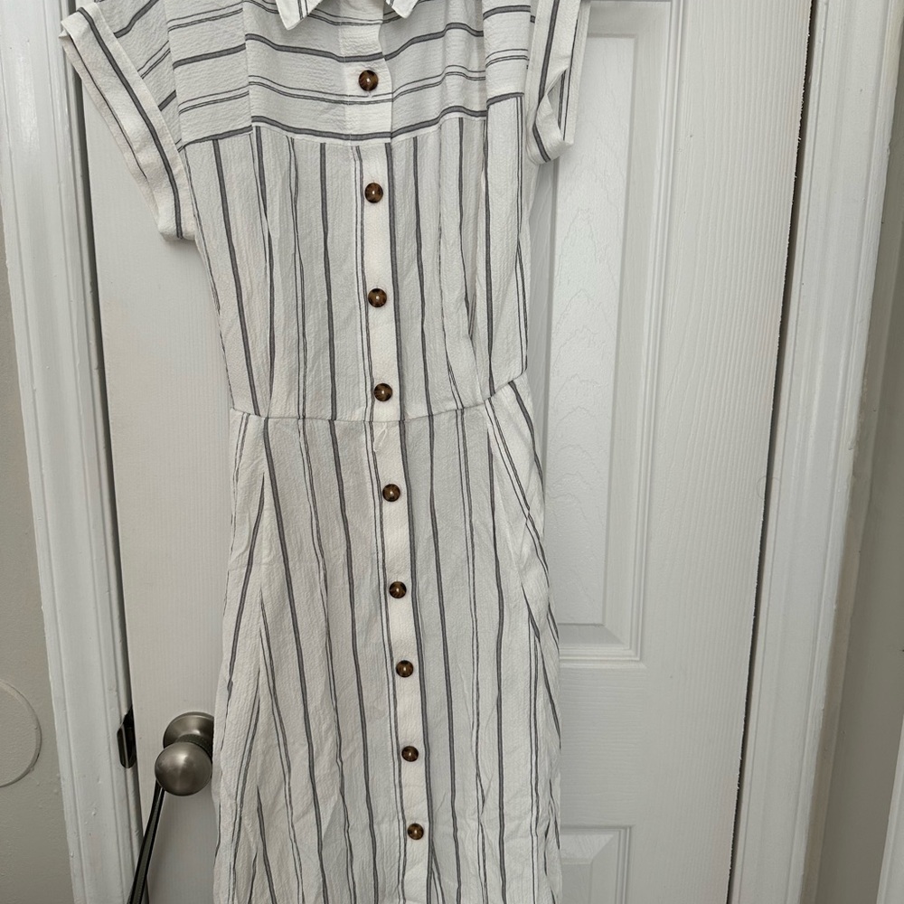 Striped Button-Down Dress